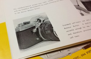 Yashica's 1959 instruction booklet showing another manufacturers self-timer in use.