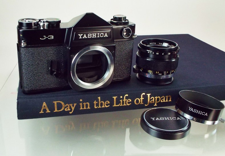 Yashica J3 black on book